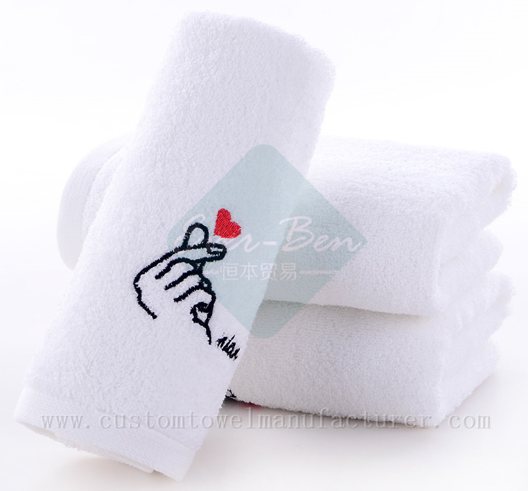 China Bulk Cotton white towels Exporter|Bespoke Embroidery Logo Face Towels Manufacturer for Germany France Italy Netherlands Norway Middle-East USA